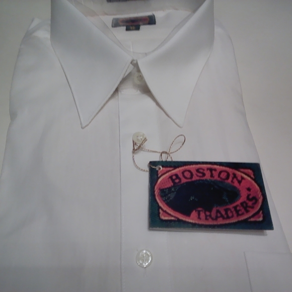 BOSTON TRADER'S MENS WHITE LONG SLEEVES DRESS SHIRT - Picture 9 of 12